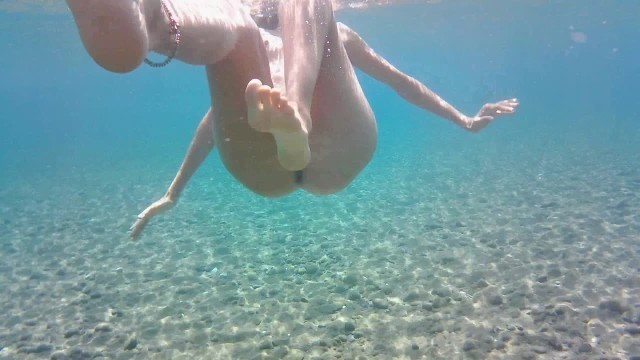 Spy Nude Girl at the Beach and Underwater