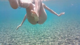 Spy Nude Girl at the Beach and Underwater