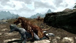 Wolf Lover- Animated Furry Yiff between a Wolf and Anthro Wolf in Skyrim