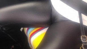 Leather pants in car