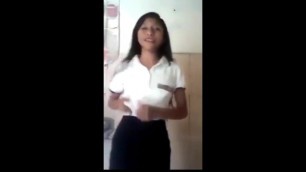 Latin schoolgirl striptease