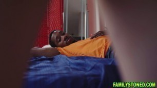 Stepbrothers big black cock goes inside his stepsisters filthy mouth