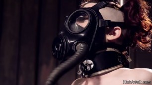 Redhead Sub Tormented With Gas Mask