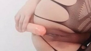 First anal with new big dildo, pleasure and pain, chillax