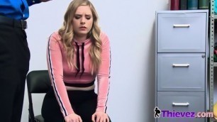 Cute Shoplifter Blonde Has To Learn How To Suck Big Cock Correctly To Get Out Of Problems. L