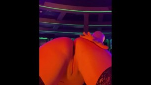 Stripper Slams Pretty Pink Pussy and Ass on the Stage just for You!